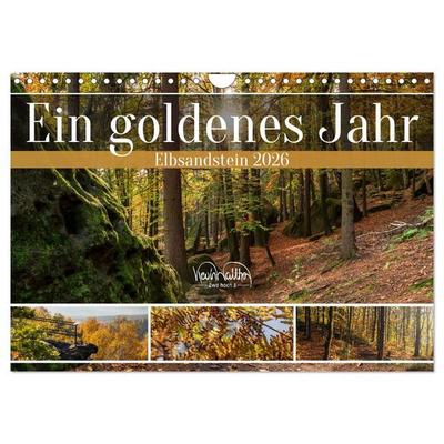 Ein goldenes Jahr - Elbsandstein (Wandkalender 2026 DIN A4 quer), CALVENDO Monatskalender