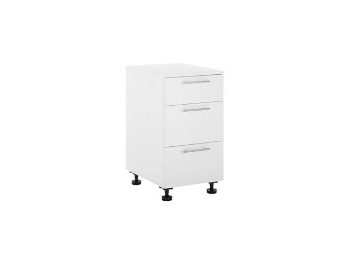 Laundreezy Unterschrank Schubladenschrank Weiß 50 x 92 x 68 cm (B/H/T) 3 Schubkästen mit Softclose-Funktion für Hauswirtschaftsraum, Waschküche, Keller, Bad, mit Stauraum