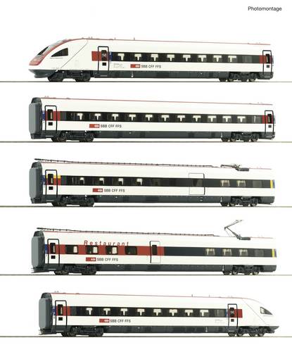 Roco 7710036 H0 5-tlg. Set: Elektrischer Triebzug ICN (DCC) Typ RABDe 500, der Schweizerischen Bundesbahnen