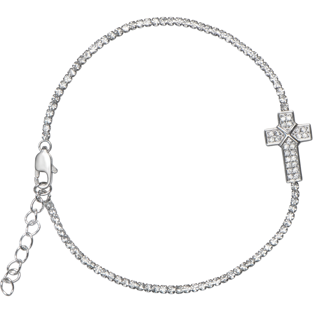 Jacques Lemans Armband Edelstahl Kreuz mit Zirkonia