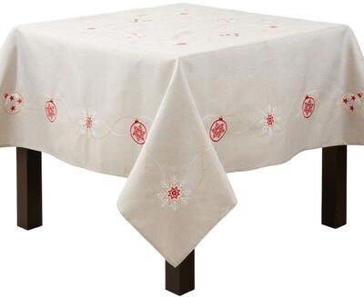 Saro Lifestyle Tablecloth With Embroidered Ornaments