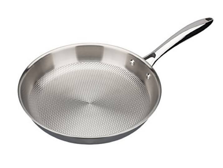 GSW 975353 Inoxxalplus Gastro Traditionell Inoxxalplus Bratpfanne o, Deckel 32cm mit Wabenboden, Edelstahl, silber, 53,5 x 33,5 x 5,8 cm