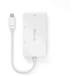 PureLink USB-C auf Multiport Adapter - iSerie - weiß - 0,10m
