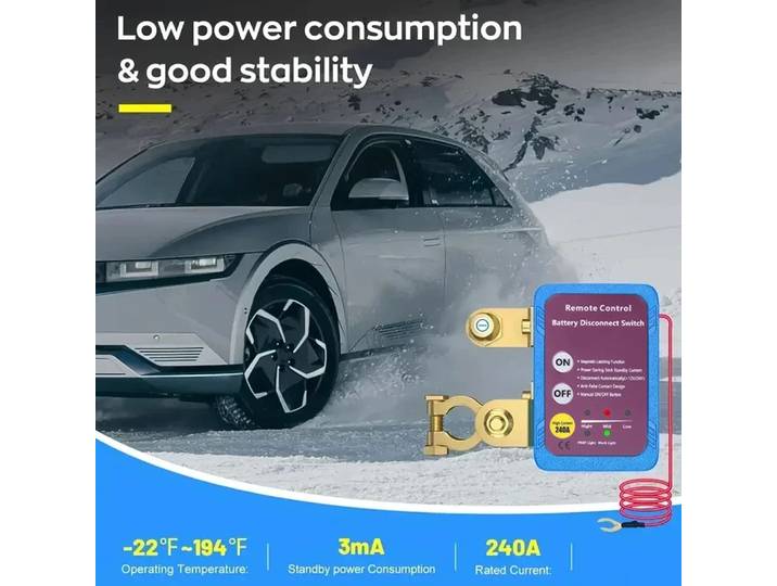 Interrupteur de déconnexion de batterie 12V 240A avec télécommande pour voiture, camion, camping-car, bateau – Coupe-circuit robuste