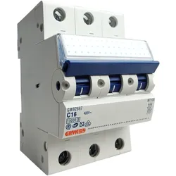 GEWISS Leitungsschutzschalter C16A 3P 10kA VDE PR63 Sicherungsautomat GW92667