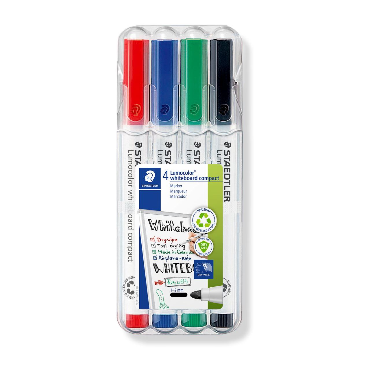 STAEDTLER compact Whiteboard-Marker farbsortiert 1,0 - 2,0 mm, 4 St.