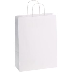 Böttcher-AG Papiertüten weiß, 24 x 32 x 10cm, mit Henkel, 250 Stück