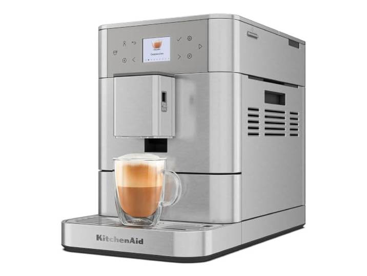 KitchenAid Kaffeevollautomat KF6-15 Getränke Edelstahl Von der Bohne zur Tasse: Espresso, Cappuccino und Latte auf Knopfdruck; automatischer Milchaufschäumer, 4 Profile, leise