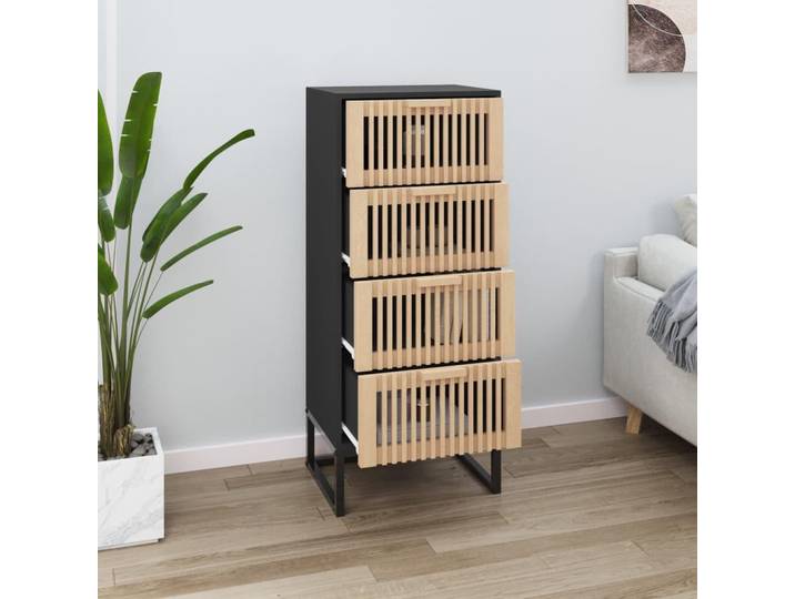 vidaXL Highboard noir 40x30x95 cm bois composite