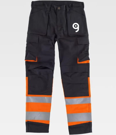 Pantalone alta visibilità bicolore WORKSAFE, multitasche, riflettente Personalizzate o neutre Workteam