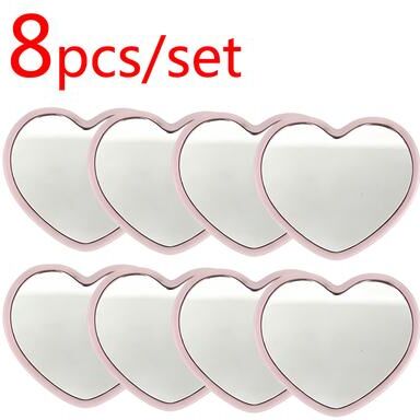 Fusion Finds Cute Heart Pocket Mirror Mini Kawaii Compact Makeup Mirror For Purse, Travel & Gifts 8pcs Mini Mirror