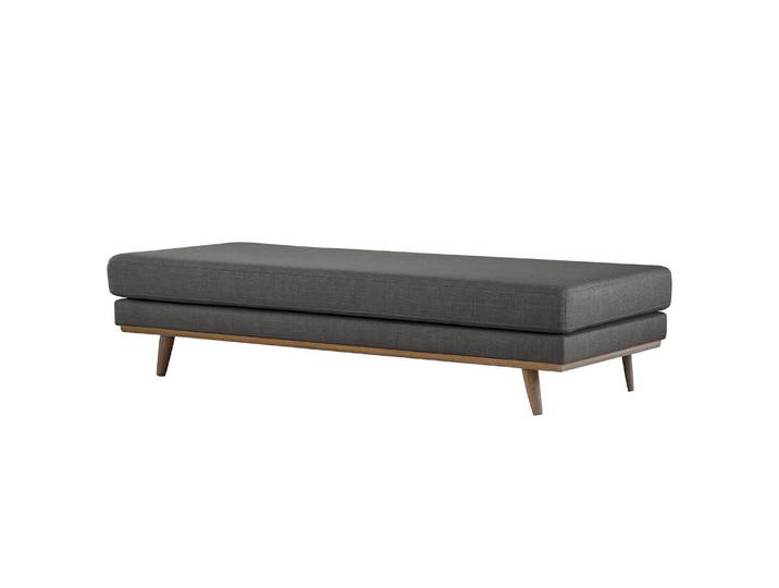 Banc capitonné 180 x 43 x 81cm Gris/Gris foncé Tissu structuré Otrera: Gris foncé