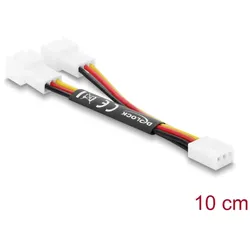 DELOCK Y-Lüfterkabel 1 x 3 Pin Bu > 2 x 3 Pin St 10cm