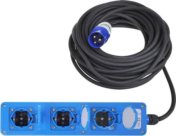 Pricenet CEE drievoudige Schuko-stopcontact, 20 meter