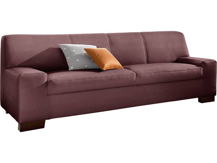 2-Sitzer DOMO COLLECTION Norma, zeitlos, kubisch und elegant, komfortabel, flache Armlehnen , rot (kaminrot), B:192cm H:74cm T:85cm, Sofas, 2-Sitzer