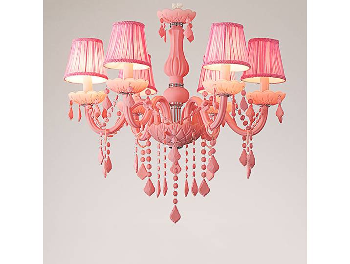 Europe nouveau Style cheval Karon rose cristal enfants princesse chambre Droplight maternelle salle de classe chambre LED chaîne suspension lampe