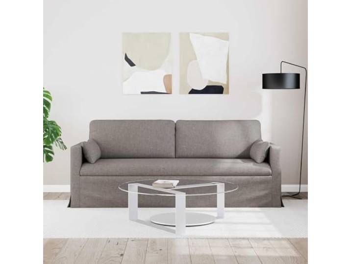 KTHLBRH Sofa Taupe 198 x 78 x 80 cm Stoff Metallrahmen, Armlehnen aus Holz, Schaumstoff und Faser, Modular für Wohnzimmer