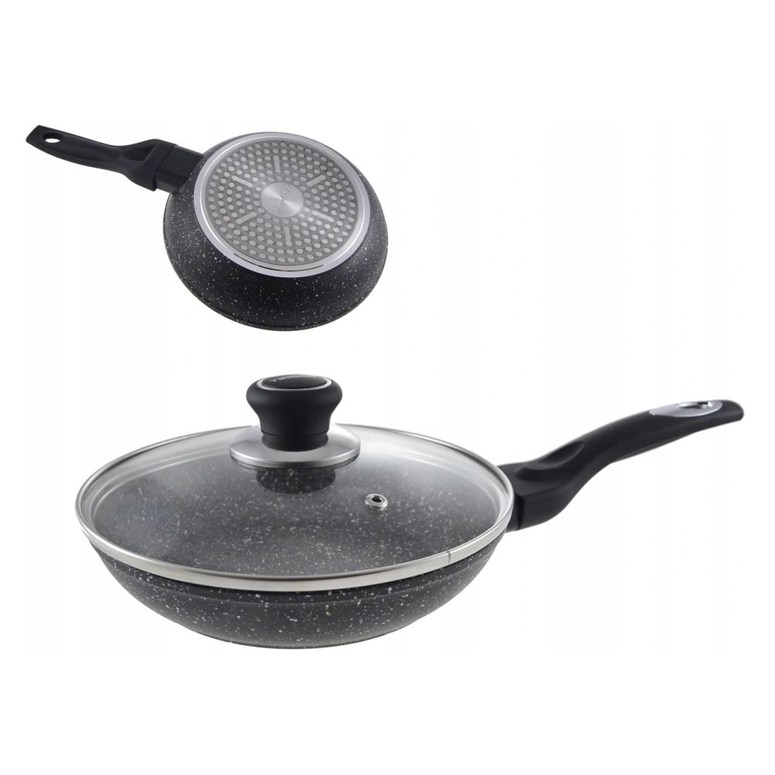 Tiross TYROSS PAN MARMOR WITH COVER 28cm TS-1256P (Bratpfanne, 28 x 8 cm) (TS-1256P)