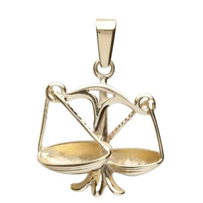 Kettenanhänger OSTSEE-SCHMUCK "- Tierkreiszeichen Waage - Gold 333/000 -" Gr. 25, gold (gold 333, goldfarben, gelb), Schmuckanhänger, Damen, Gelbgold 333, Kettenanhänger