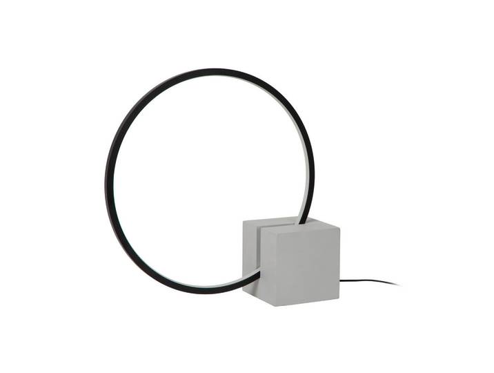 Lucide Led-Tischleuchte, Grau, Schwarz, Metall, Betonoptik, rund, 10x32x32 cm, RoHS, Reach, Europäischer Sicherheitsstandard, Touch-Schalter (on/off), mit Schalter, Lampen & Leuchten, LED Beleuchtung, LED-Tischleuchten