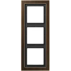 Jung MED2983AT Rahmen 3fach, LS-DESIGN, Messing antik, senkrechte und waagerechte Montage MED 2983 AT