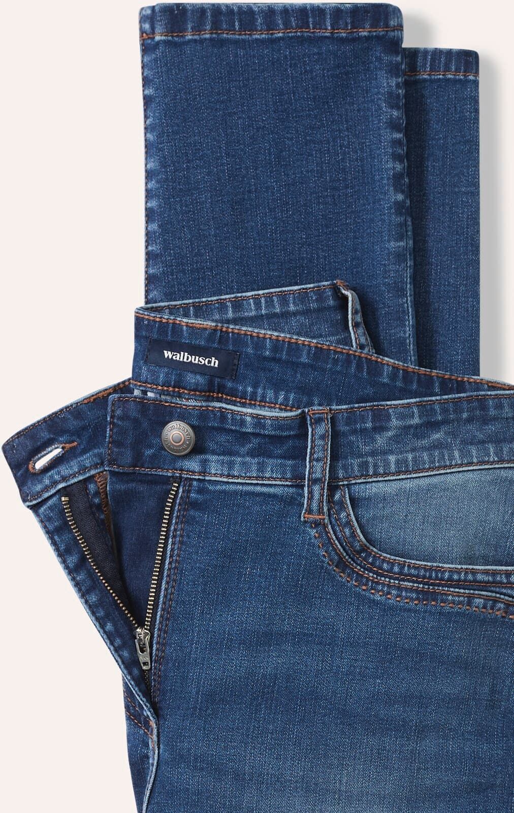 Walbusch Skinny Jeans, normale Größen, Farbe Blau, 20, moderne Waschung schmale Form Damen
