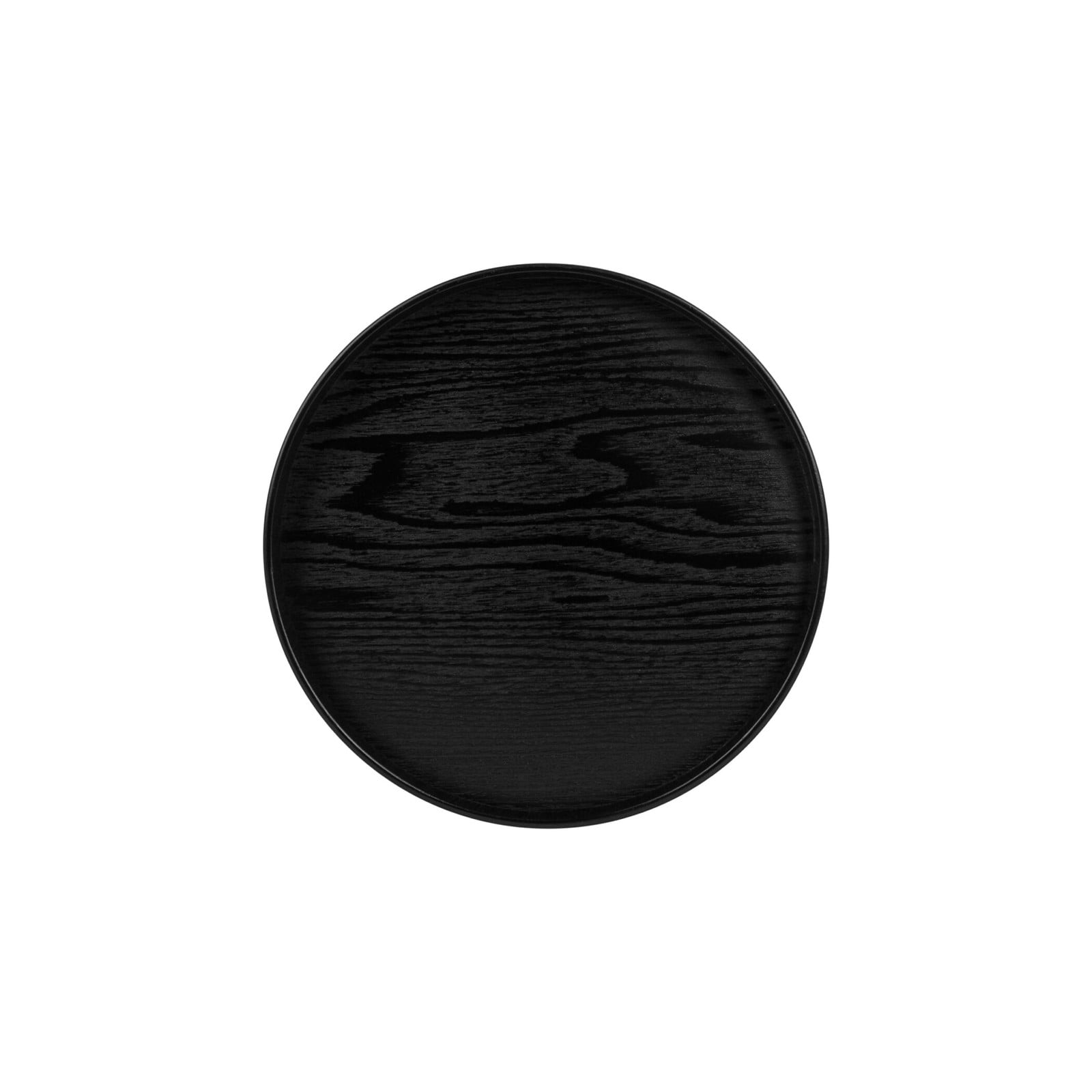 QUVIO Houten dienblad rond - Zwart - Diameter: 24 cm