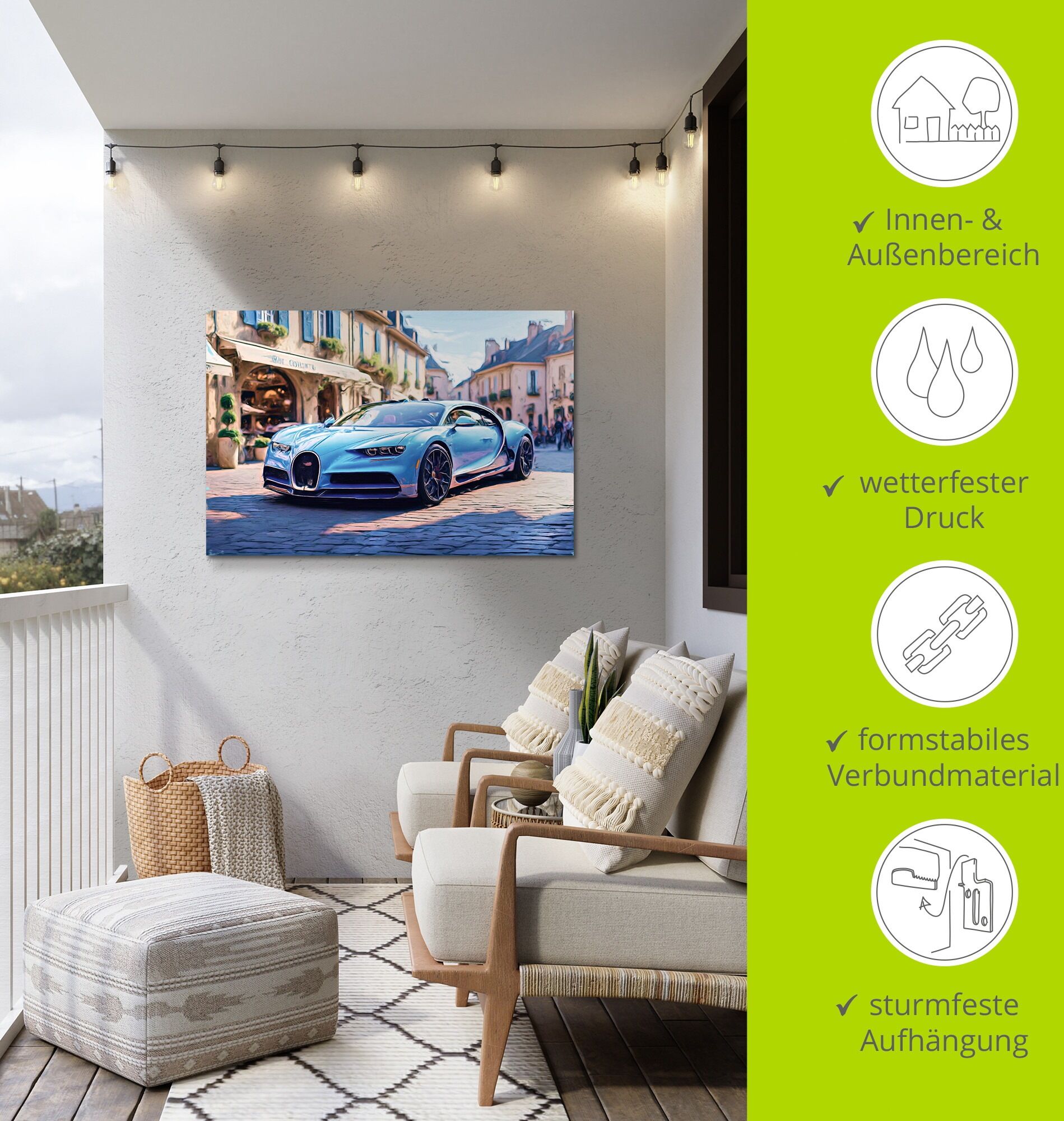 Artland "Chiron" Auto 1 Stk. tlg. als Alubild, Leinwandbild, Poster, Wandaufkleber in verschied. Grössen farbe bild(er): braun B/H/T: 120cm x 80cm, Alu-Dibond-Druck Auto Querformat, 1 Stk.