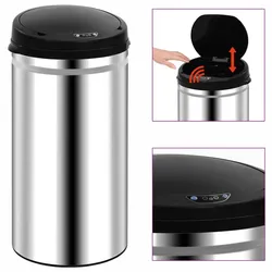 vidaXL Automatischer Sensor-Mülleimer 50 L Edelstahl