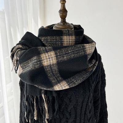 LightInthebox Women's Rectangle Scarf Women's Shawls Wraps Street Daily Date Camel Black Yellow Scarf Plaid