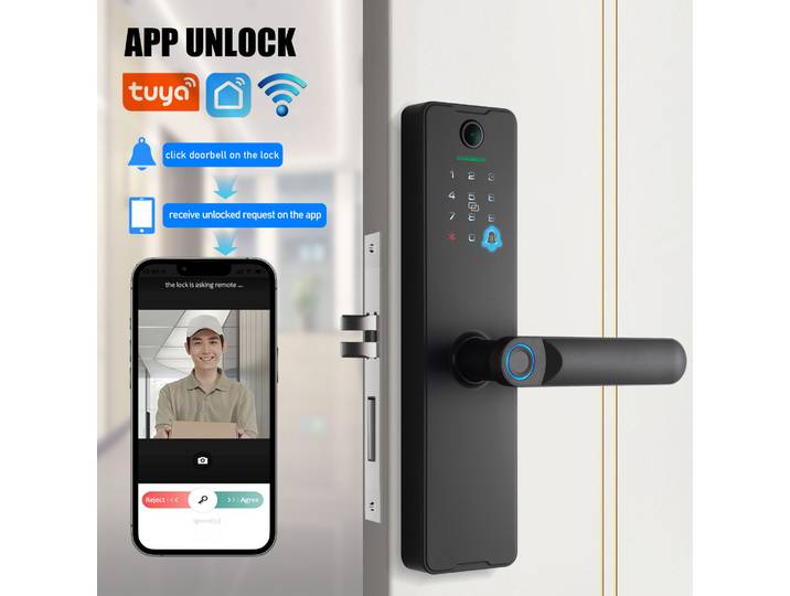 Tuya Wifi serrure de porte intelligente à empreintes digitales serrure électronique numérique déverrouillage à distance sécurité sans clé antivol maison intelligente hôtel bureau