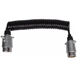 ProPlus Spiralkabel mit 2x Stecker 7-polig Metall, Stromkabel