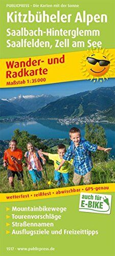 Kitzbüheler Alpen, Saalbach-Hinterglemm, Saalfelden - Zell am See: Wander- und Radkarte mit Ausflugszielen & Freizeittipps, wetterfest, reißfest, ... 1:35000 (Wander- und Radkarte / WuRK) - Preis vom 30.09.2026 09:01:18 h