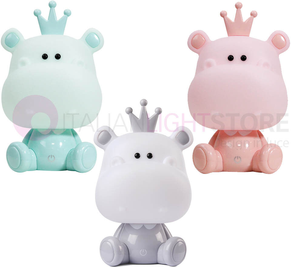 Dreamland Hippo Lampada Led Da Cameretta Ippopotamo Rosa