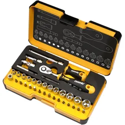 Felo, Werkzeugkoffer, R-GO XL Inch - Werkzeugsatz mit ERGONIC Ratsche, Zubehör in XL-Strongbox 36-tlg (36 Teile)