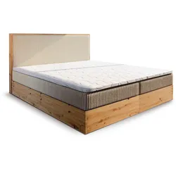 BOXBETT VERDON 140x200 cm mit Matratze und Topper - Creme