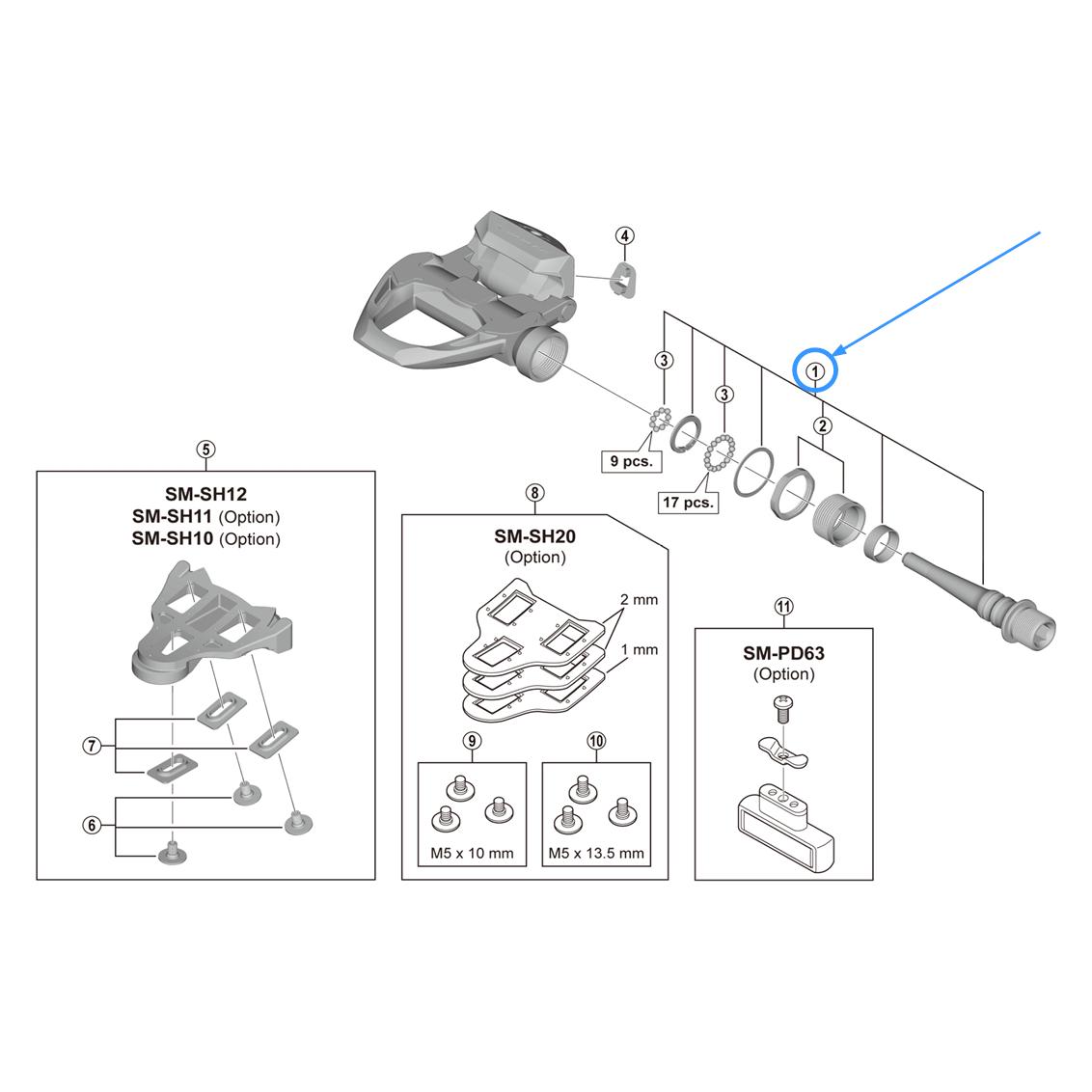 Shimano Pedalachse PD-R9100 links (39191062)