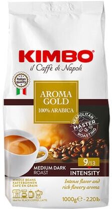 Kimbo - Aroma Gold 100% Arabica - Kaffeebohnen 1 Kg - MaxiCoffee