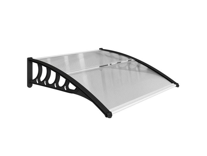 Outsunny Pultvordach, Vordach, Alu, Schwarz, Kunststoff, 96.5x27x103 cm, Sonnenschutz