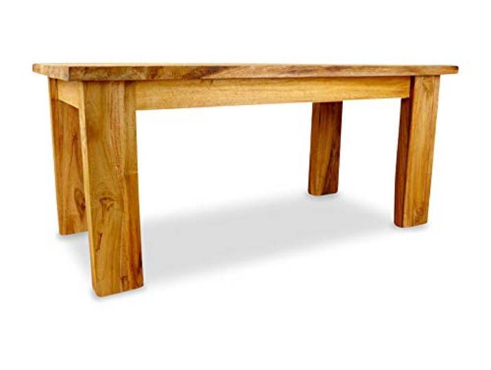 livasia Couchtisch aus Teakholz – 50x100x45cm – Sofatisch Holz mit Rustikalem Design, Handgefertigt in Java, Naturbelassenes & Versiegeltes Echtholz für eine Warme Atmosphäre