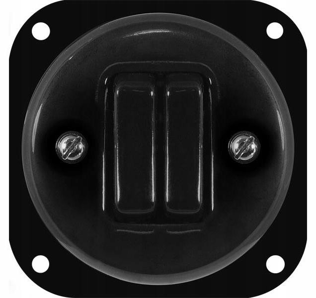 TG ELECTRO Retro keramische rolluikschakelaar, frameloos, zwart