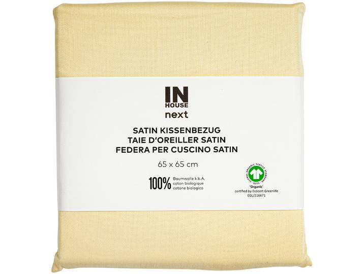 Inhouse Kissen Gots Satin 65x65 kamille