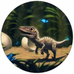 Essbares Papier – kleiner Dinosaurier mit Schmetterlingen, 19,5 cm