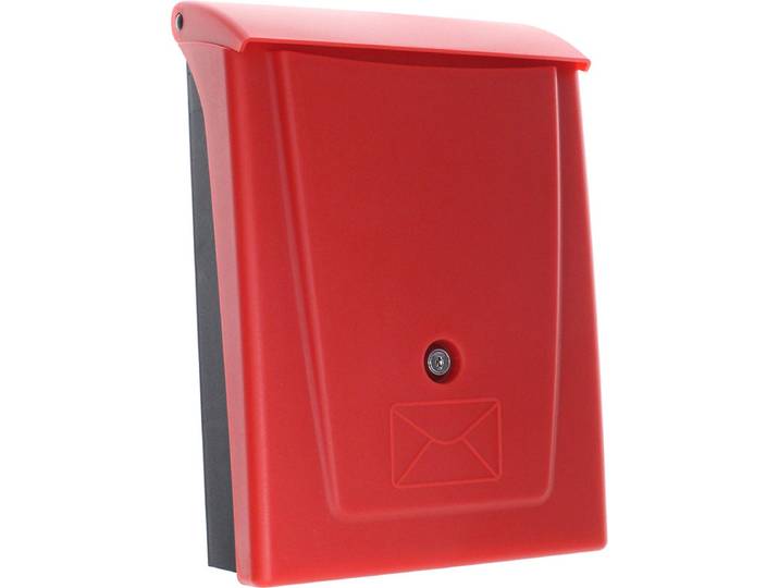 Rottner Kunststof Brievenbus Posta Zwart-Rood - 34x25x11cm - Inworp 3.2x21.5cm