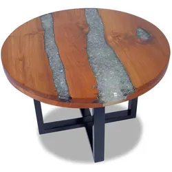 vidaXL, Couchtisch + Beistelltisch, Pabeldorf (Transparente Harz mit zerbrochenem Glas) (60 x 40 cm)