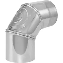 Abgasrohrbogen V4A, d250 x 0,8 mm, 3 Segmente Werkstoff 1.4404, 0-90° drehbar, mit Tür