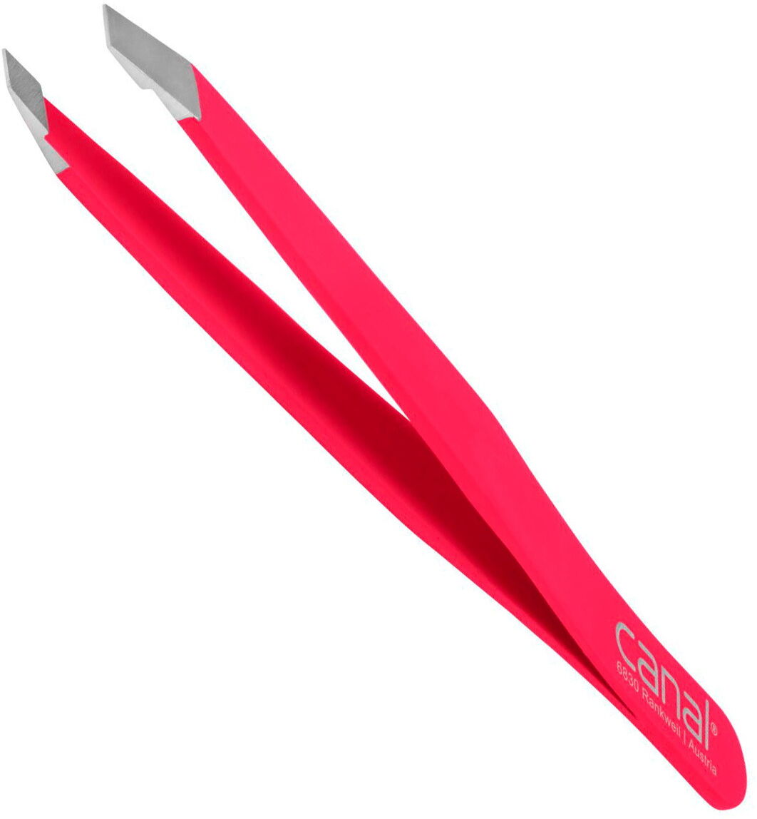 Canal Haarpinzette, schräg, satin, rostfrei, 9 cm
