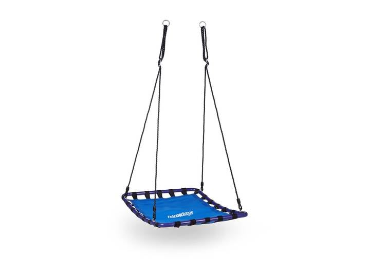 Nestschaukel Outdoor viereckig Weiss-Dunkelblau-Schwarz
