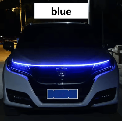Inspire Curations 150cm LED Car Hood Light Strip Dynamic Scan DRL 12V Waterproof Decorative Running Light blue