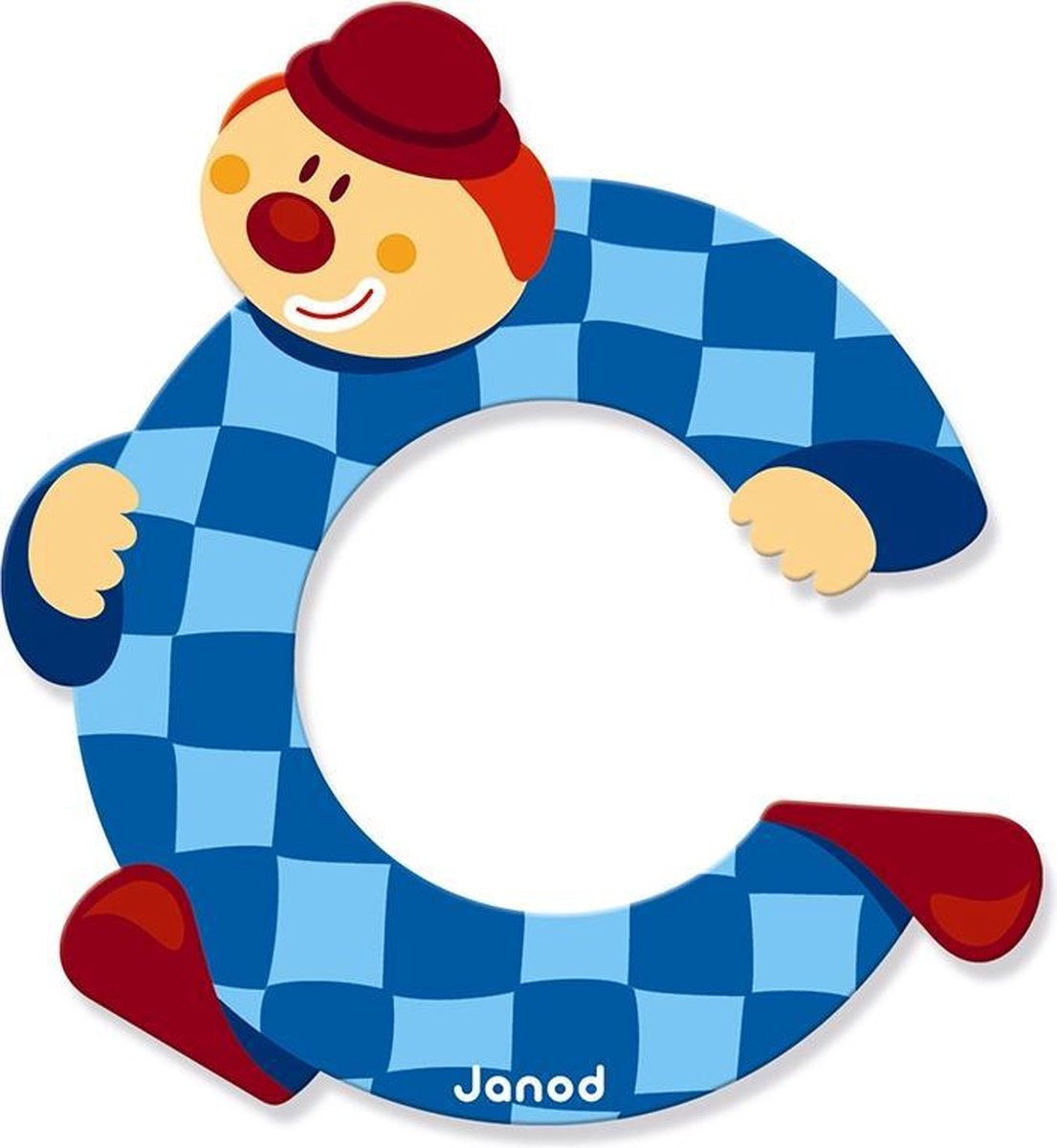 Janod Clown Letter - Letter C met plakstrip voor kinderen